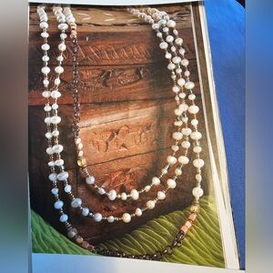 Silpada "Magnificient Mile" Long Pearl Sterling Silver  Brass Necklace N1993